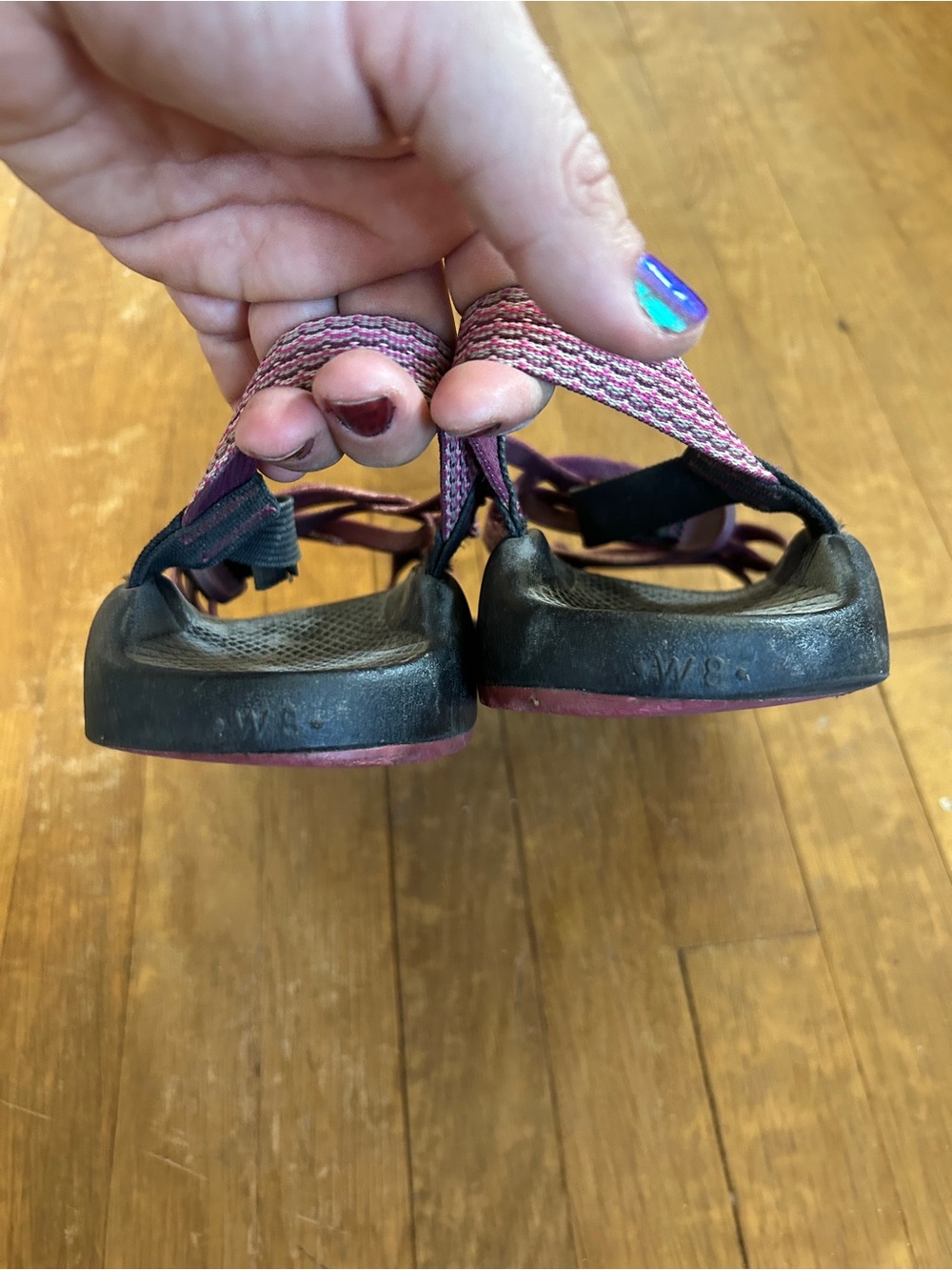 Women’s Strappy Outdoor Sandals in Purple and Pink - Picture 2 of 3